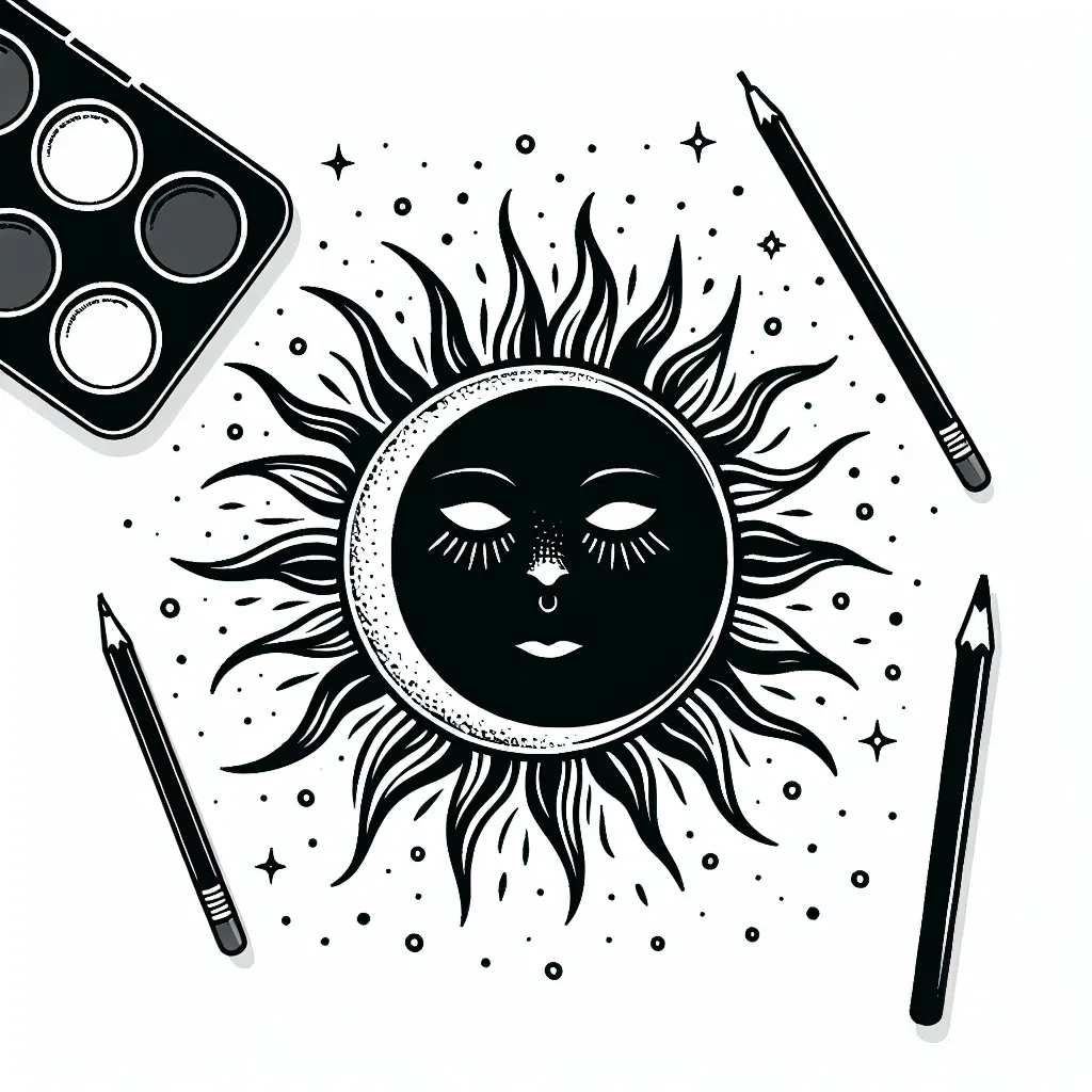 Discover the Magic of the Solar Eclipse with Our Printable Solar Eclipse Coloring Page!