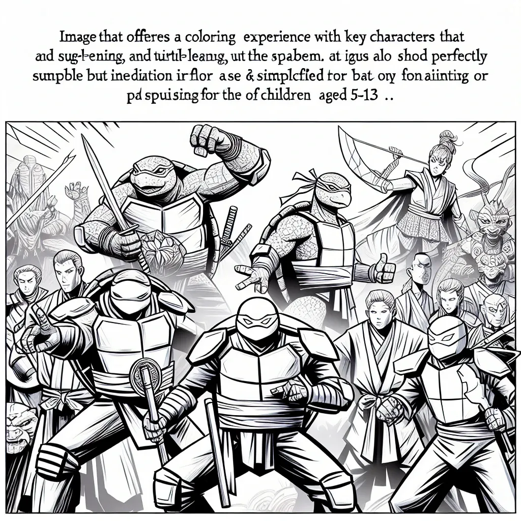 Coloring Fun with Ninja Turtles Coloring Page: Get Ready to Bring Your Favorite Heroes to Life!