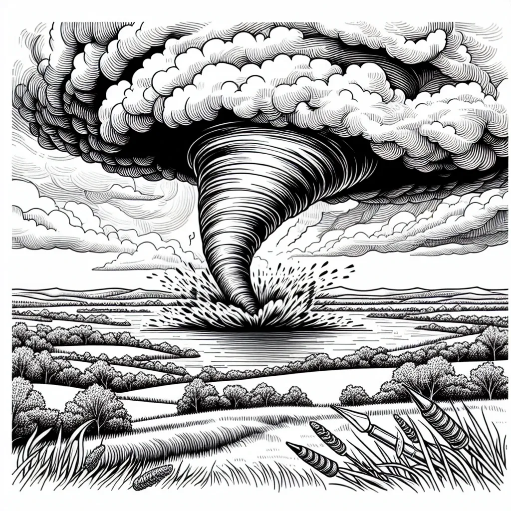 Unleash the Power of Nature with Our Tornado Coloring Page – Perfect for Thrill-Seekers and Nature Lovers Alike!