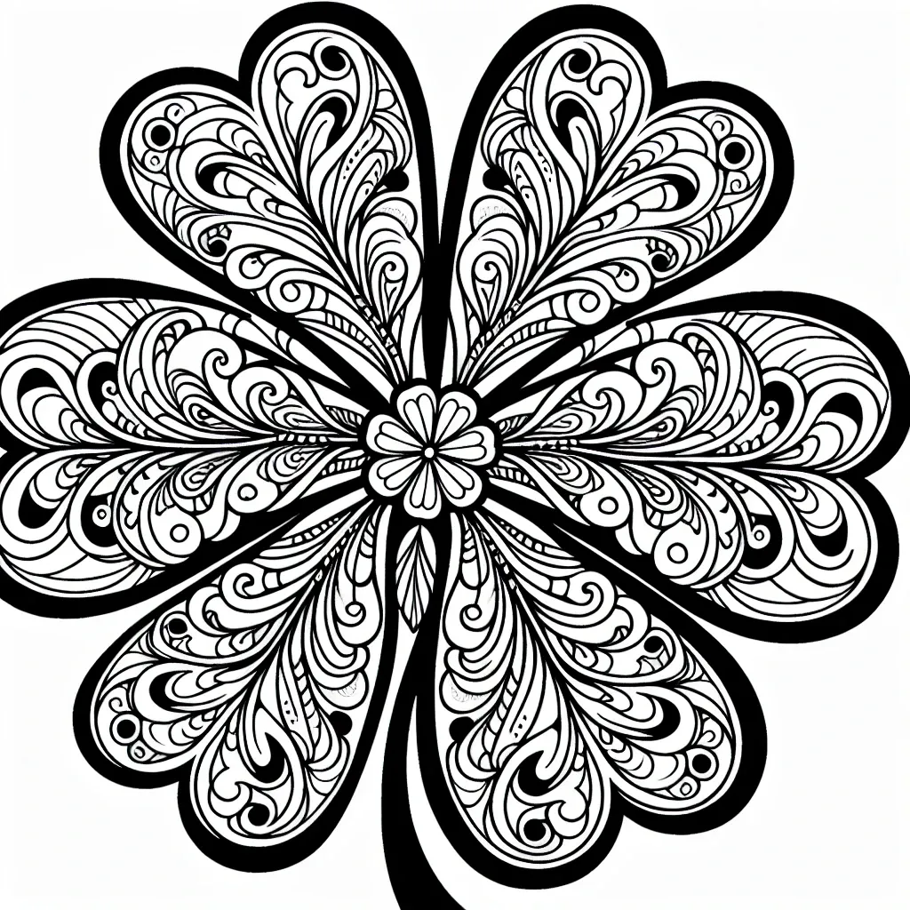 Bring Good Luck with Our Four Leaf Clover Coloring Page – Free Printable Fun for All Ages!