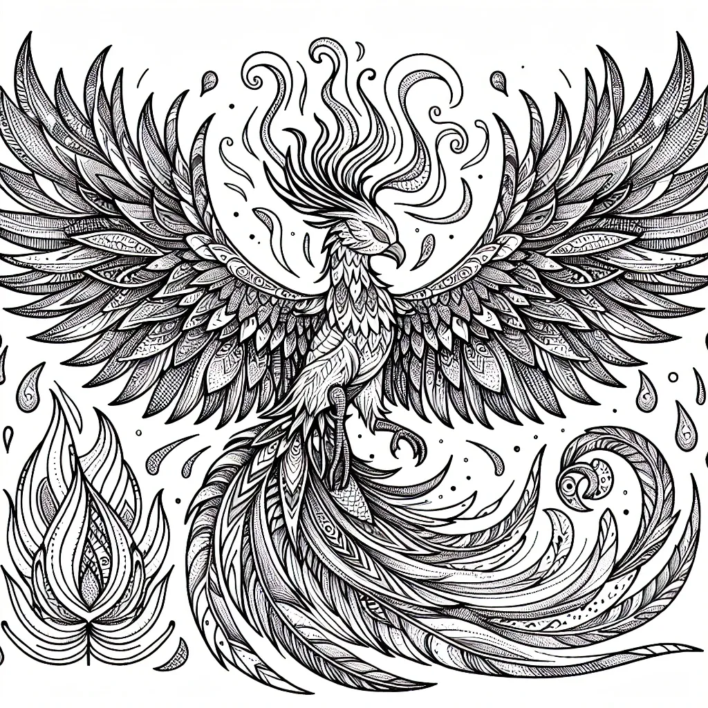 Unleash Your Creativity with our Stunning Phoenix Coloring Page Collection!