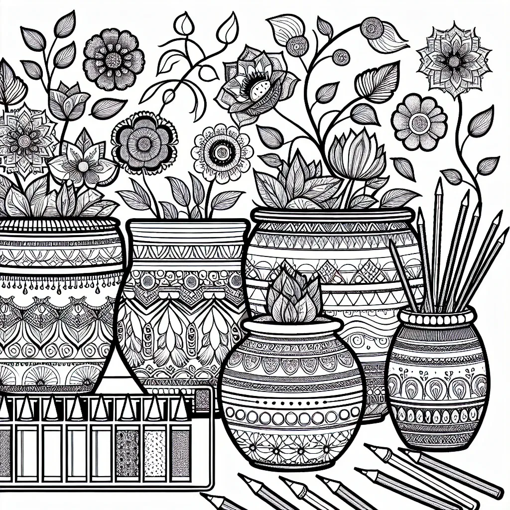 Beautiful Flower Pot Coloring Page Designs to Brighten Your Day!