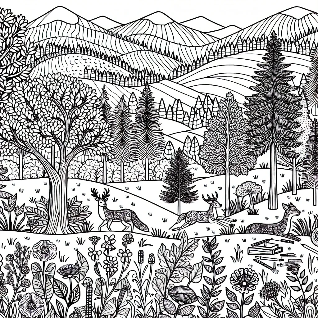 Explore the Beauty of Nature with a Forest Coloring Page Collection