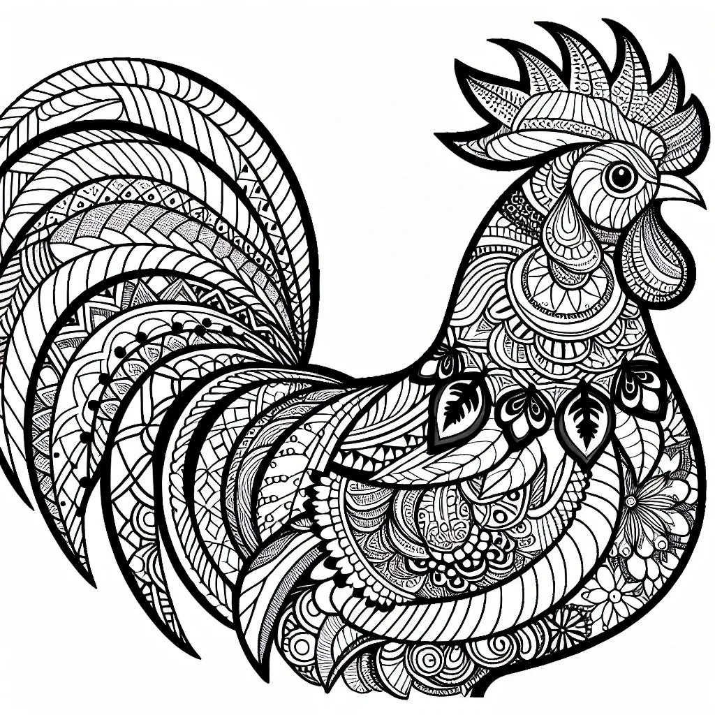 Get Creative with Our Rooster Coloring Page: Perfect for Kids and Adults!