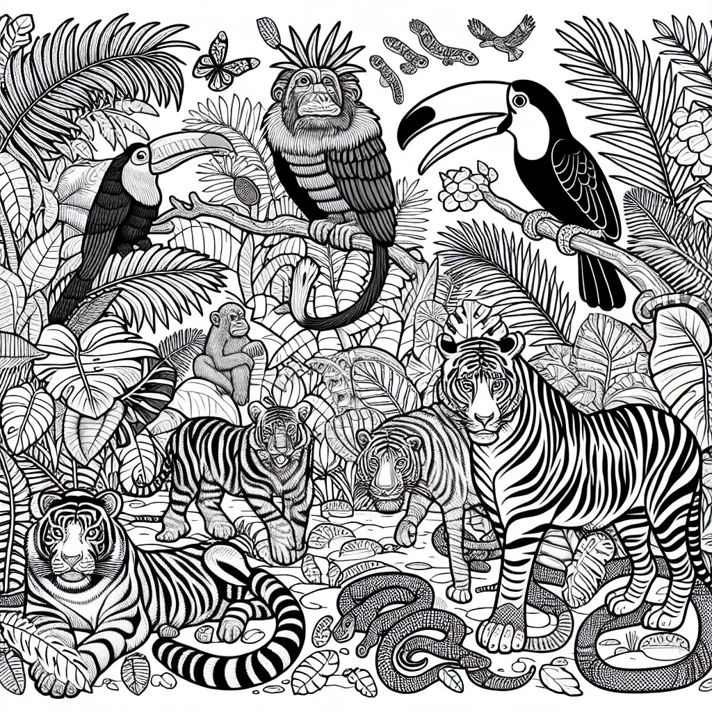 Escape to the Wild with Our Jungle Coloring Page Collection!