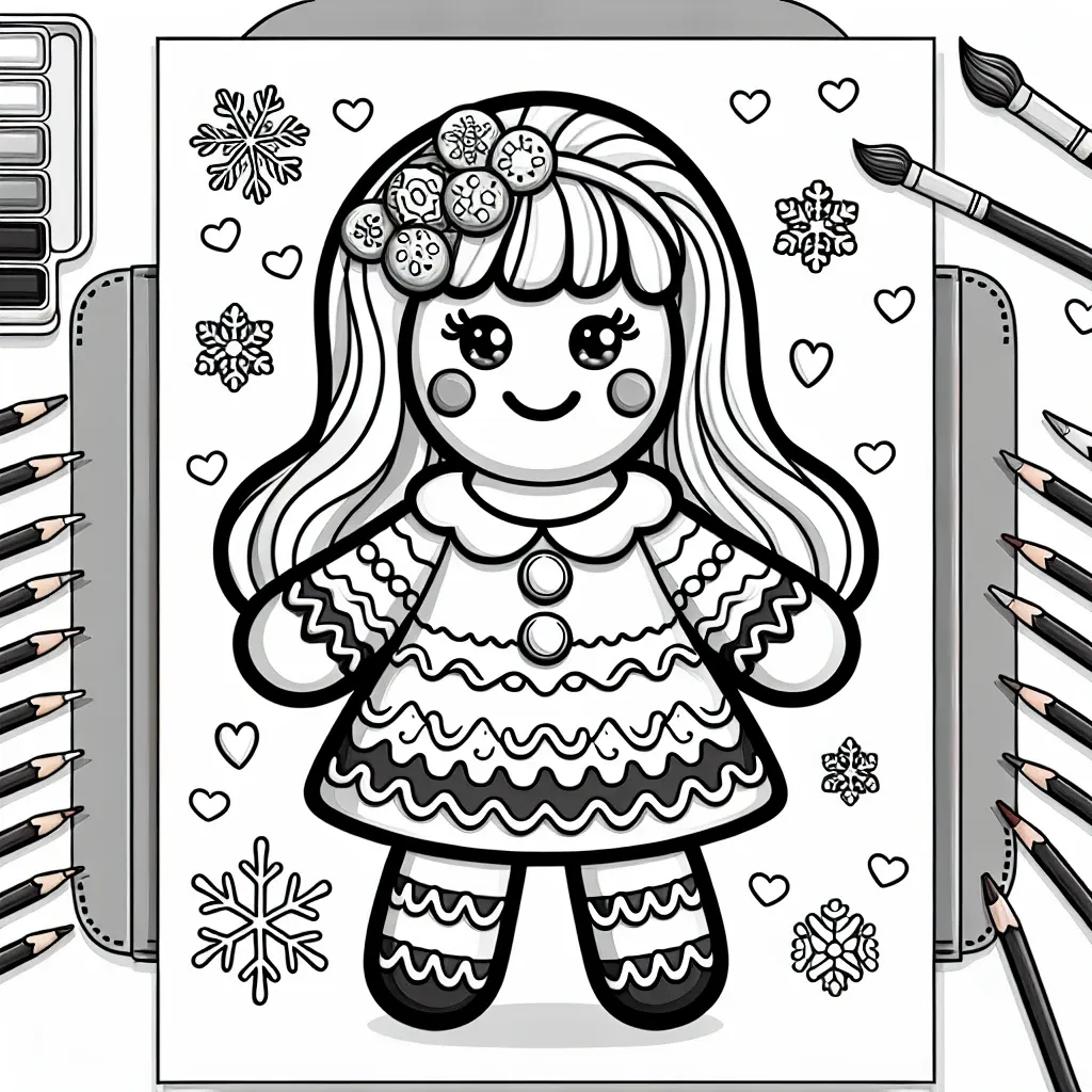 Get Festive with Our Gingerbread Girl Coloring Page – Perfect for Holiday Fun!