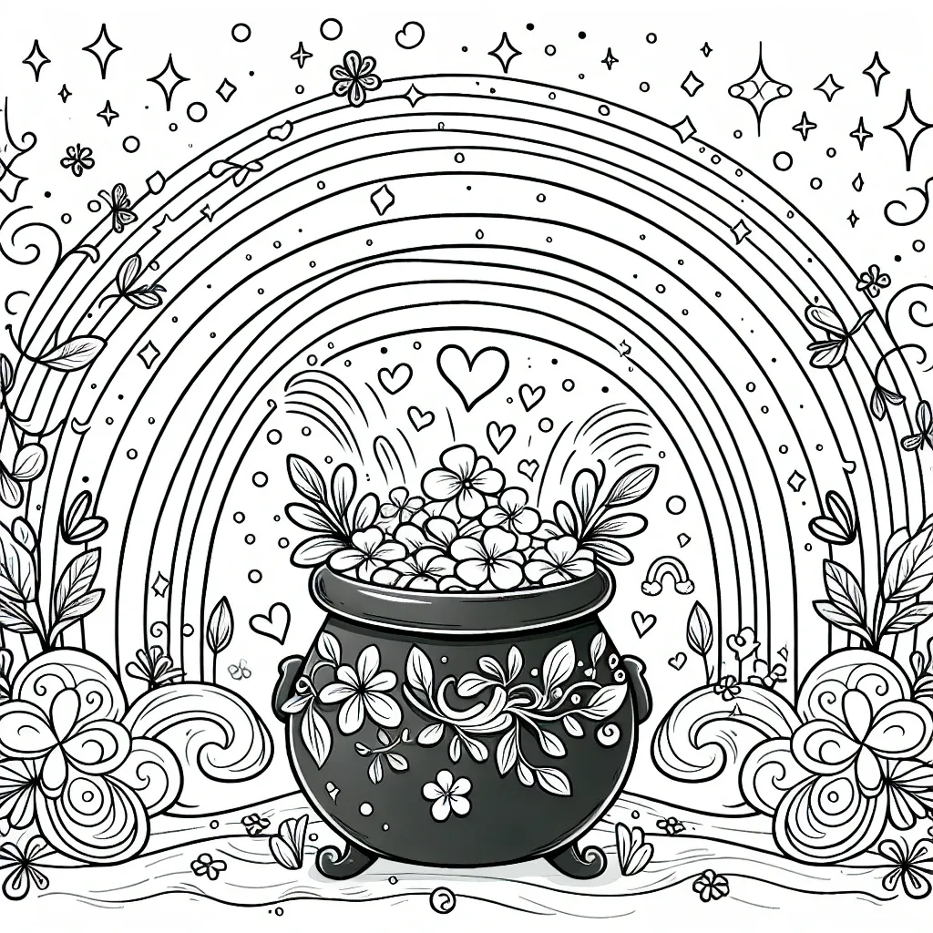 Unleash Your Creativity with Our Pot of Gold Coloring Page!