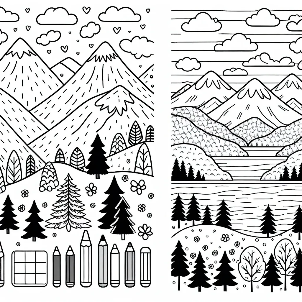 Explore the Beauty of Nature with Our Mountain Coloring Page Collection