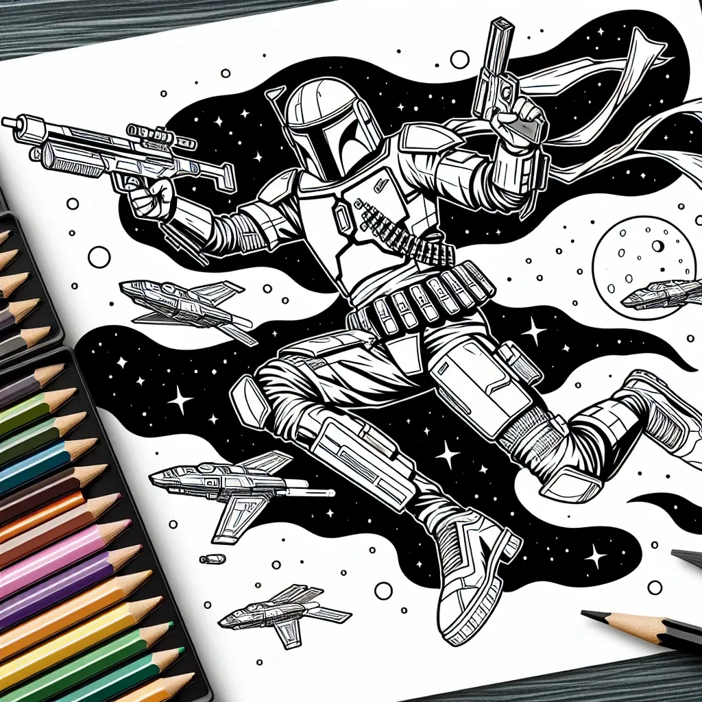 Unleash Your Creativity with our Boba Fett Coloring Page Collection!