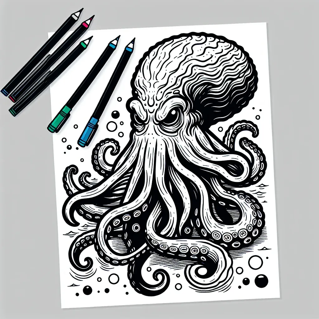 Unleash Your Creativity with Our Kraken Coloring Page Collection!