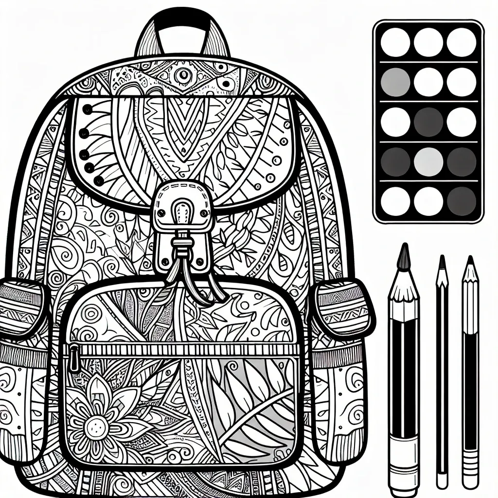 Explore Fun and Creative Backpack Coloring Page Designs for Kids