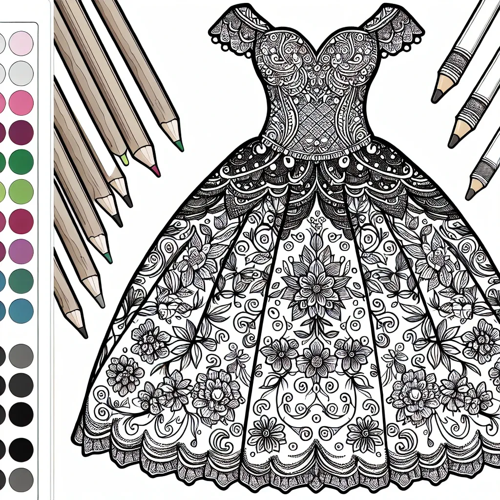 Beautiful Dress Coloring Page Ideas to Spark Your Creativity