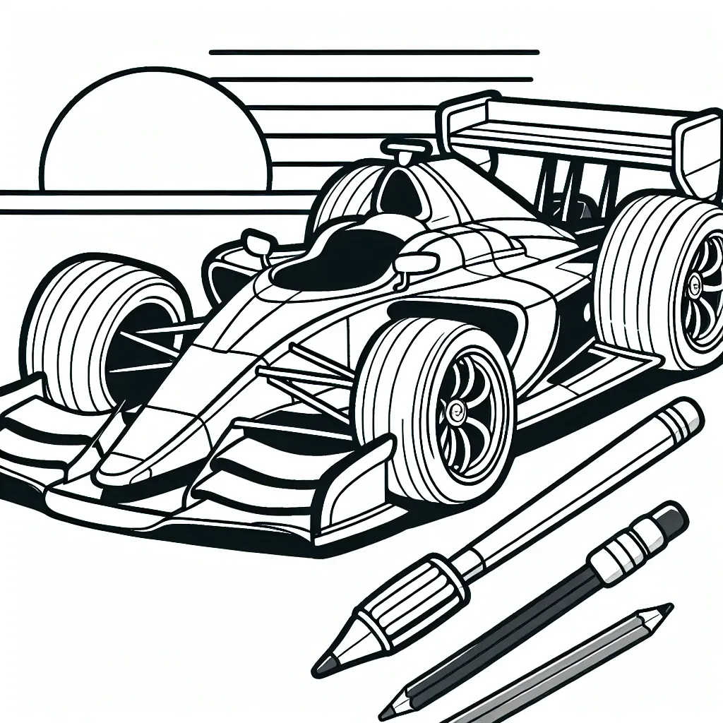 Rev up your creativity with our racecar coloring page collection!