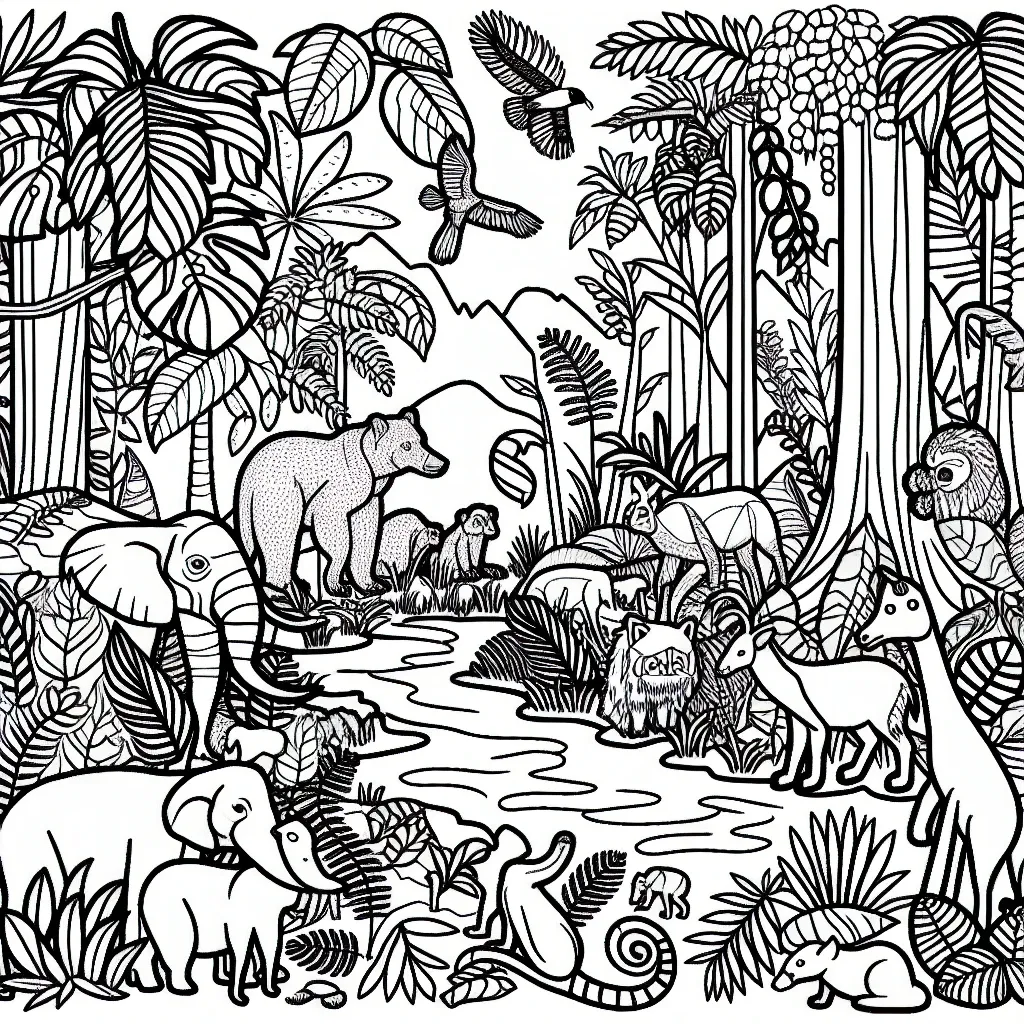 Explore the Vibrant World of Rainforest Coloring Pages: A Fun and Educational Activity for Kids