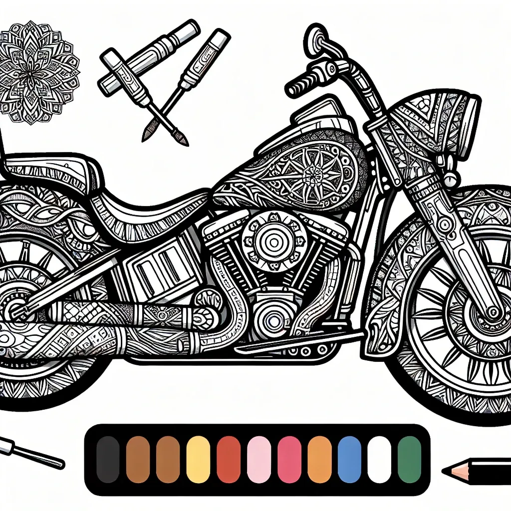 Unleash Your Creativity with a Motorcycle Coloring Page on Our Site!