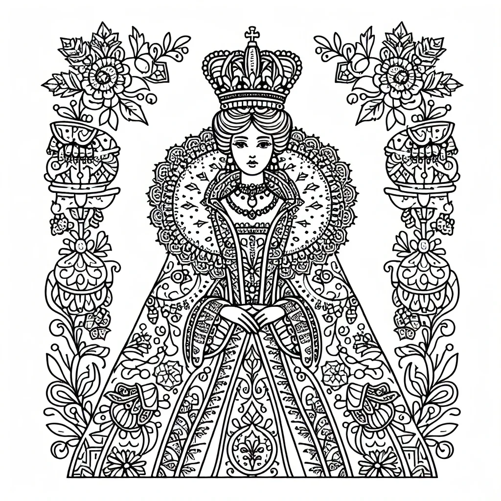 Unleash Your Royal Creativity with our Queen Coloring Page Collection!