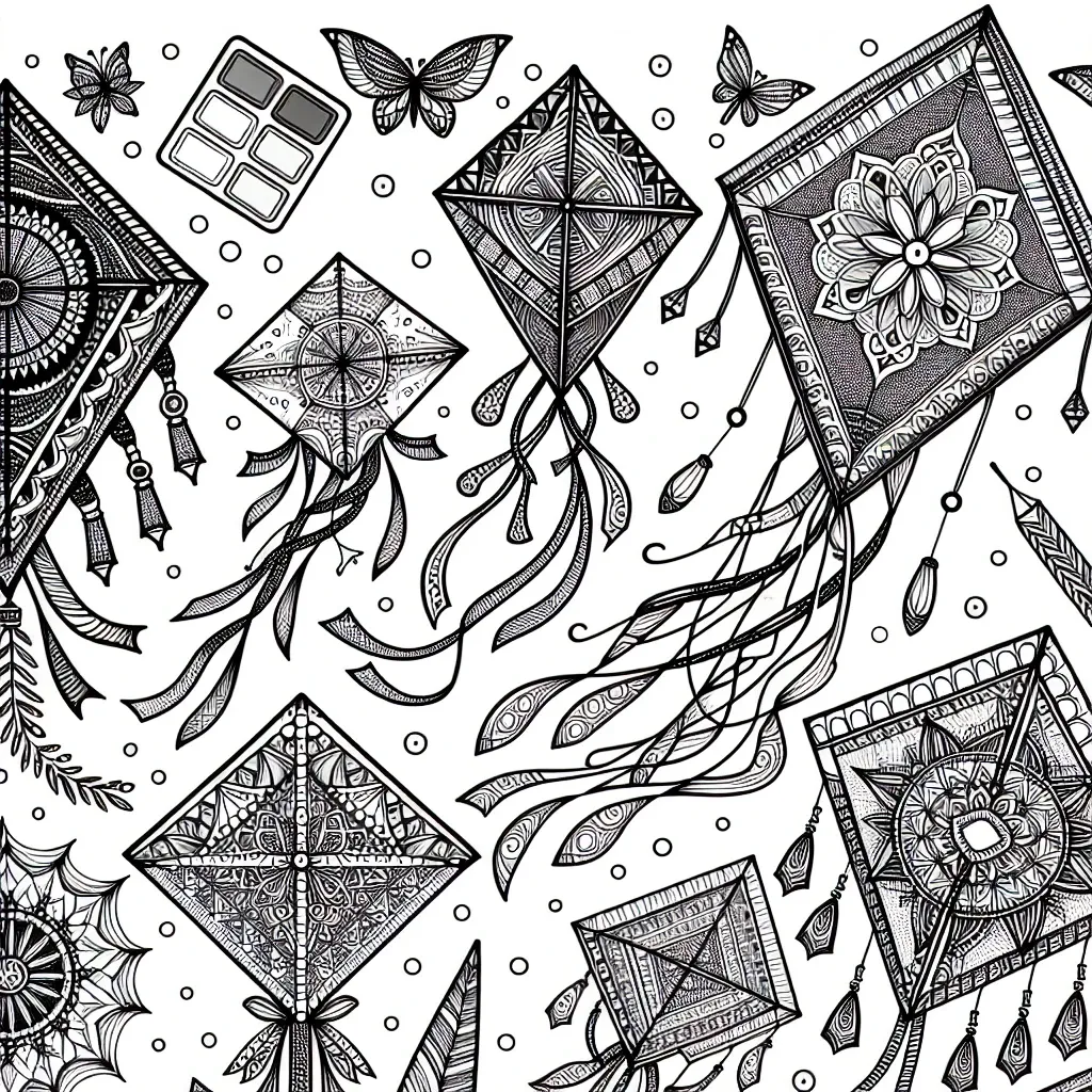 Unleash Your Creativity with our Kite Coloring Page Collection!