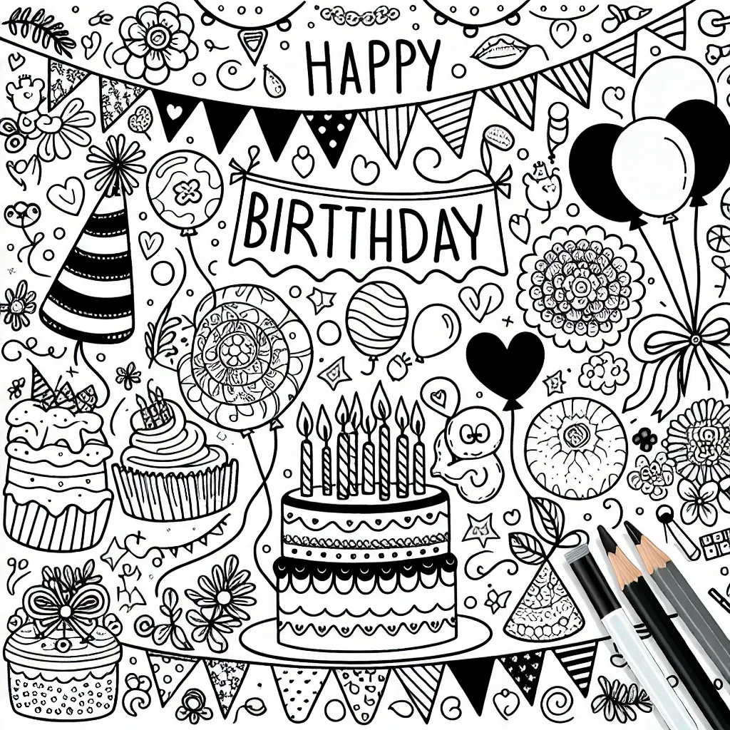 Get Ready to Celebrate with a Happy Birthday Printable Coloring Page!