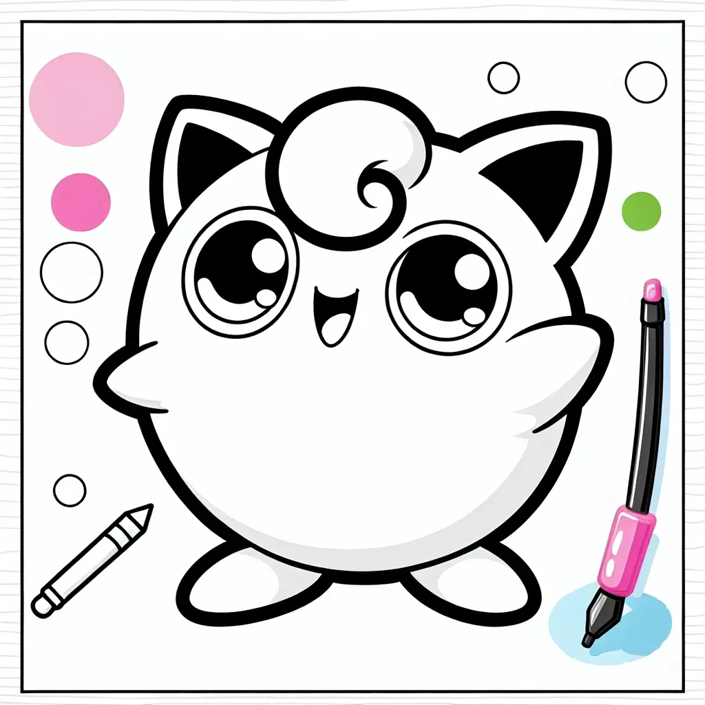 Get Creative with Our Jigglypuff Coloring Page – Perfect for Pokemon Fans!