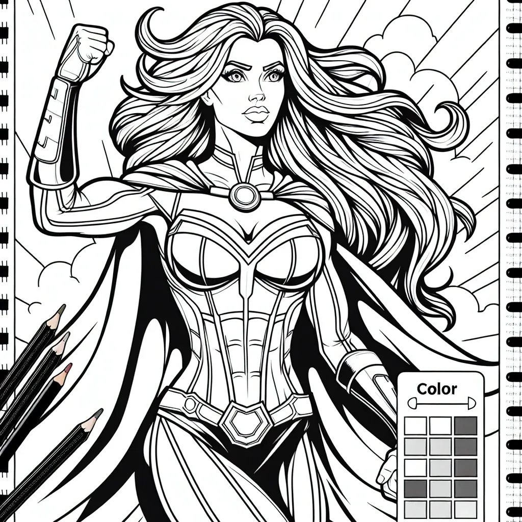 Unleash Your Inner Hero with our Wonder Woman Coloring Page!