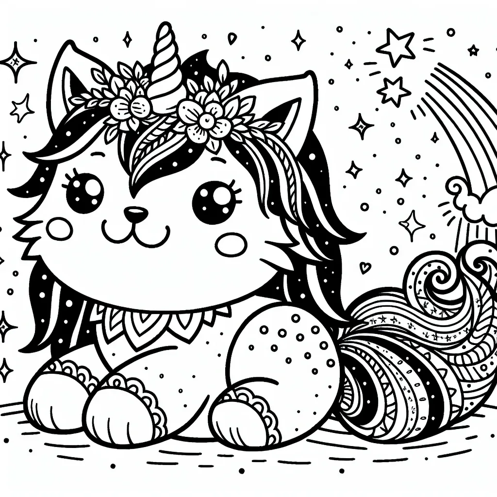 Unleash Your Imagination with Our Magical Kitty Unicorn Coloring Page!