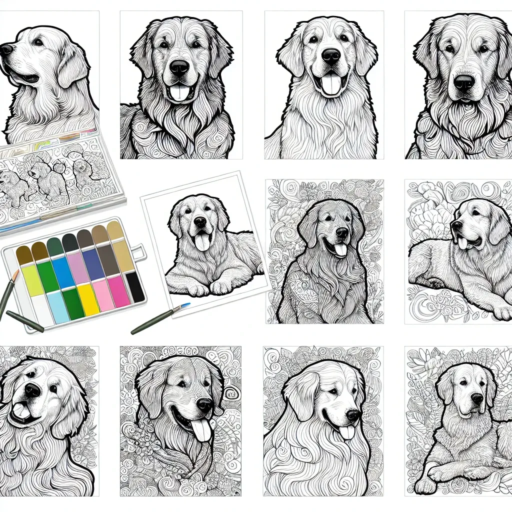 Unleash Your Creativity with Our Golden Retriever Coloring Page Collection!