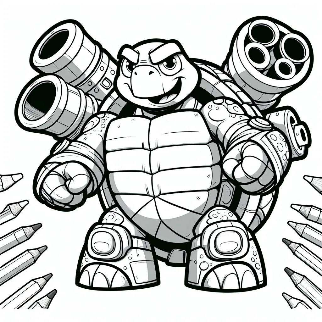 Dive into Fun with Our Blastoise Coloring Page – Perfect for Pokemon Fans!