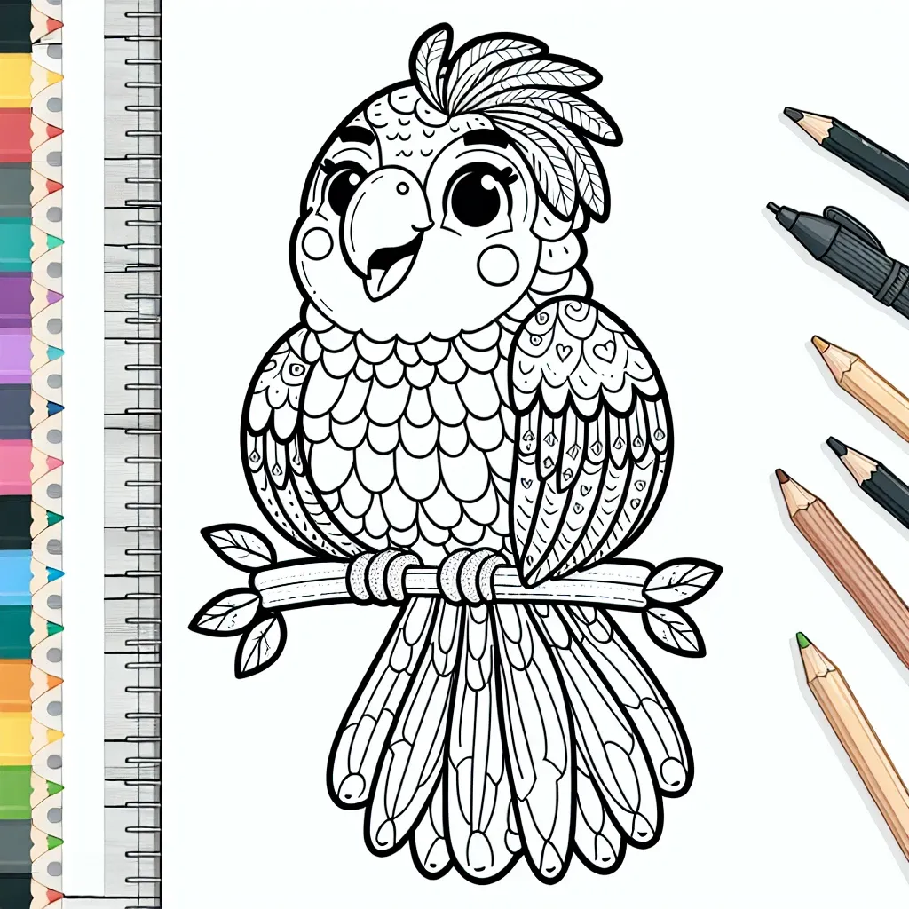 Get Creative with Our Fun Parrot Coloring Page for Kids and Adults!