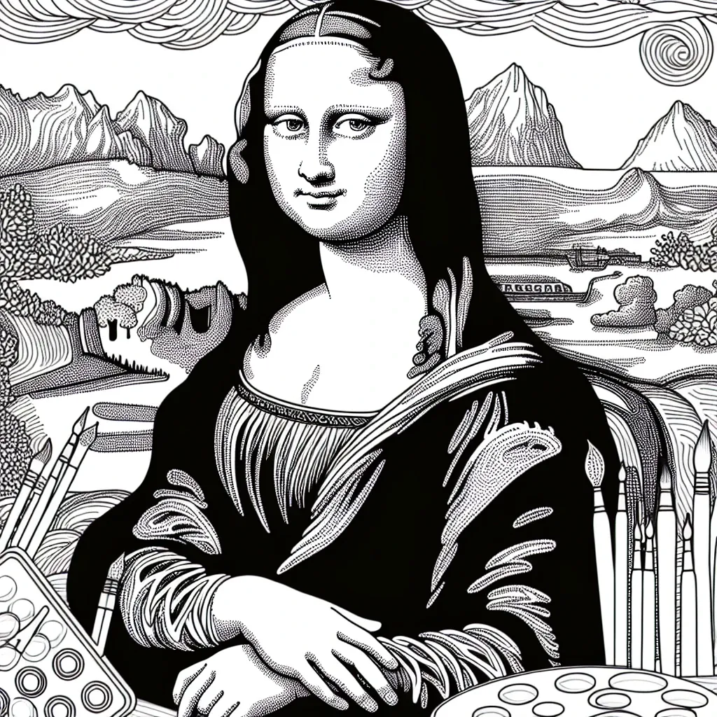 Unleash Your Inner Artist with our Mona Lisa Coloring Page!