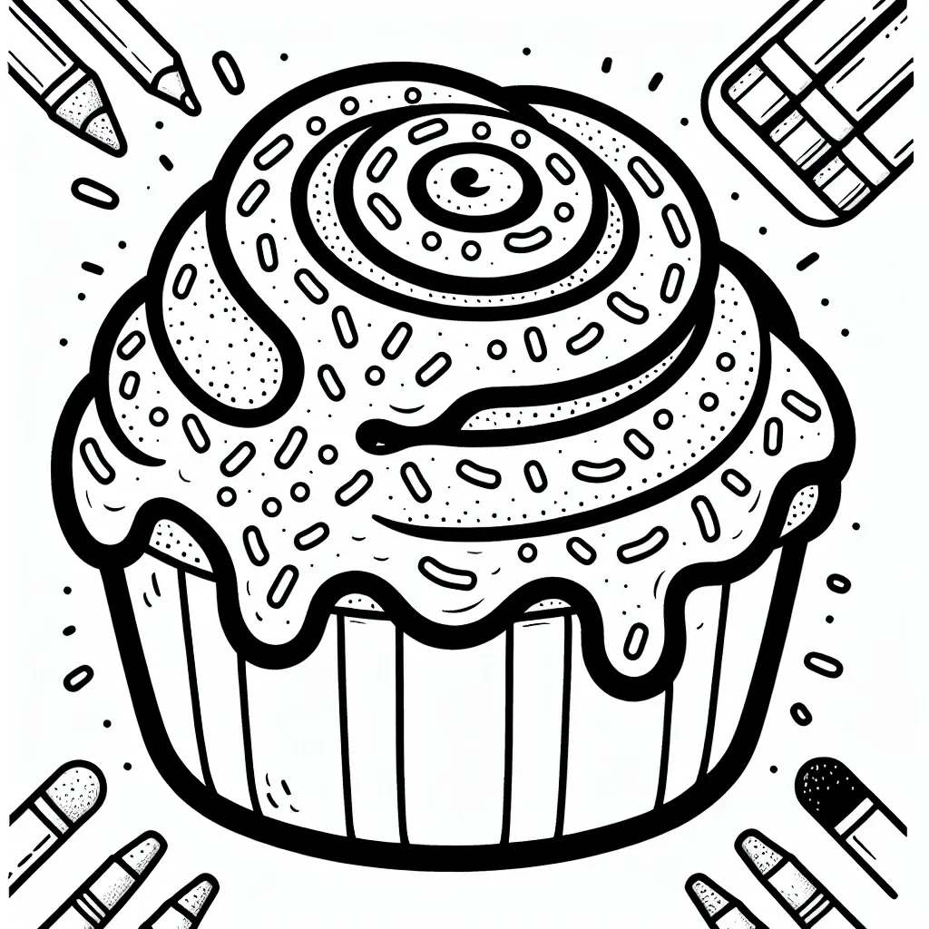 Indulge in Sweet Fun with a Cinnamon Roll Coloring Page!