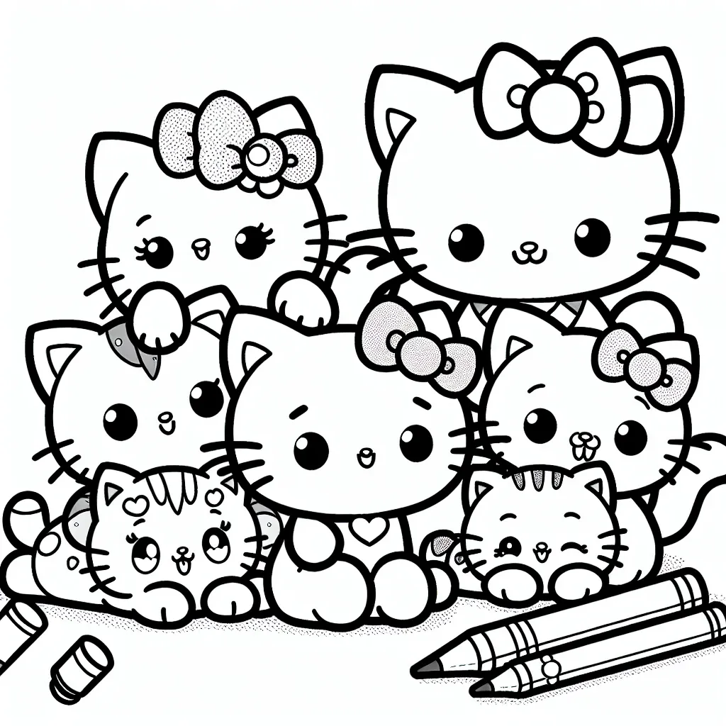 Unleash Your Creativity with our Hello Kitty and Friends Coloring Page Collection!