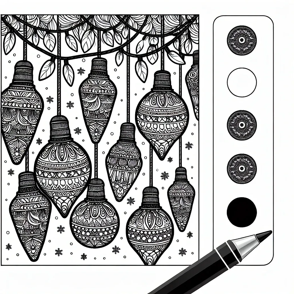 Get in the Holiday Spirit with Our Festive Christmas Lights Coloring Page!