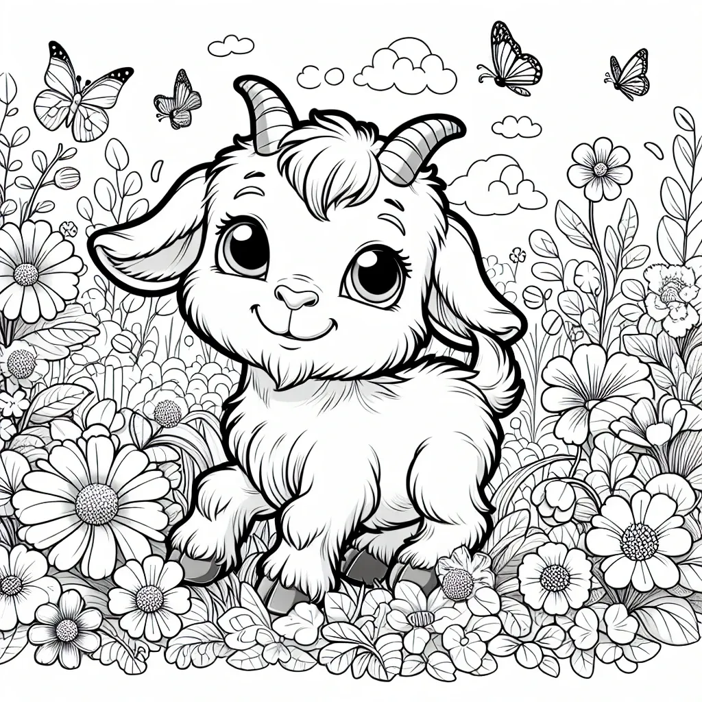 Get Creative with Our Goat Coloring Page – Perfect for Animal Lovers!