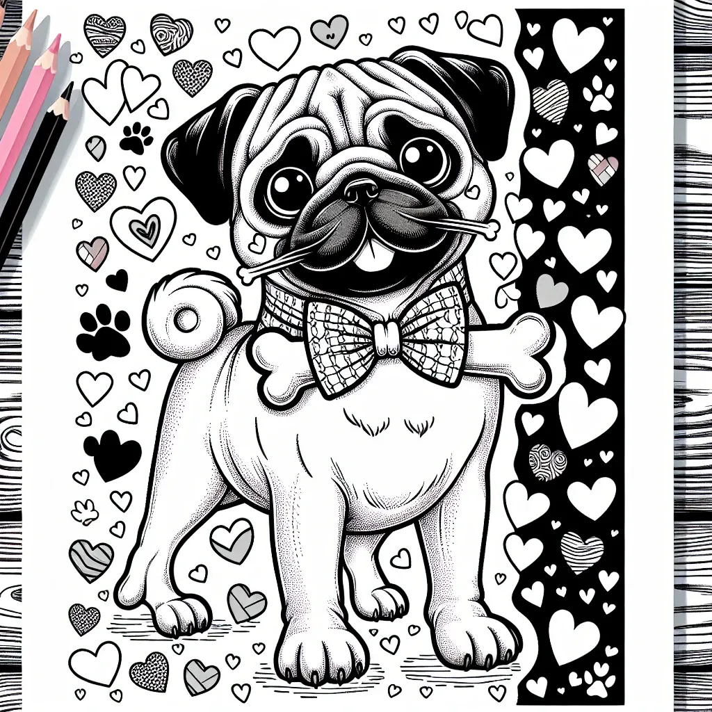 Get Creative with Our Adorable Pug Coloring Page – Perfect for Dog Lovers!