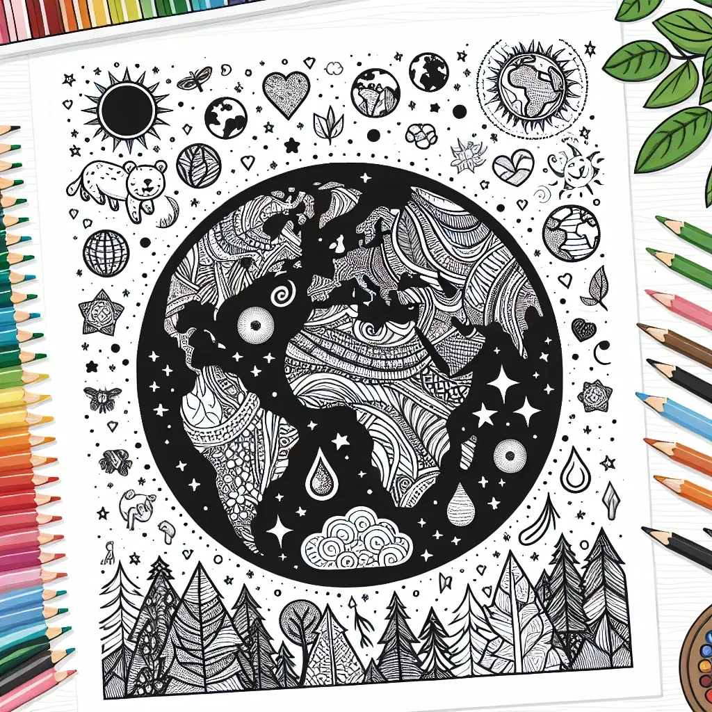 Get Creative with Our Earth Coloring Page – Perfect for Earth Day and Environmental Awareness!