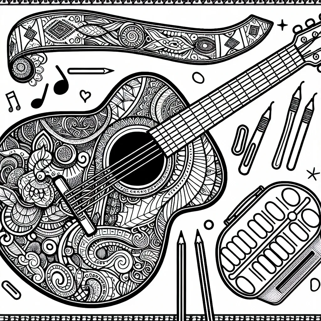 Rock Out with Our Guitar Coloring Page: Unleash Your Creativity!