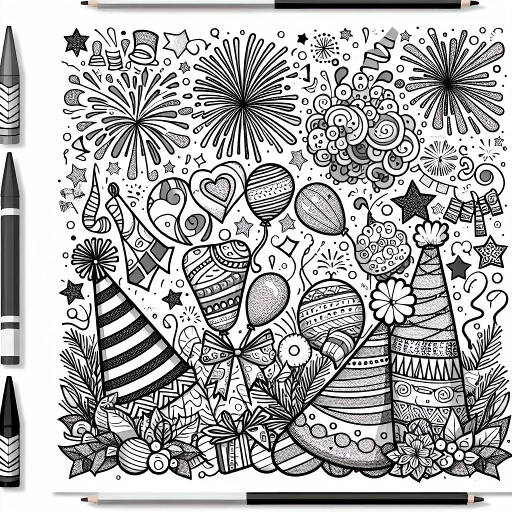 Ring in 2024 with a Happy New Year Coloring Page – Celebrate the New Year with Fun and Creativity!