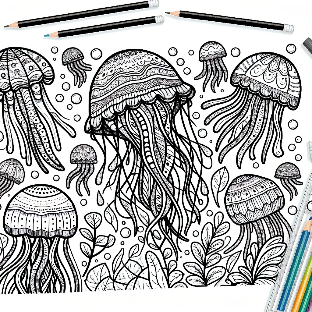 Dive into Fun with Our Jelly Fish Coloring Page Collection!