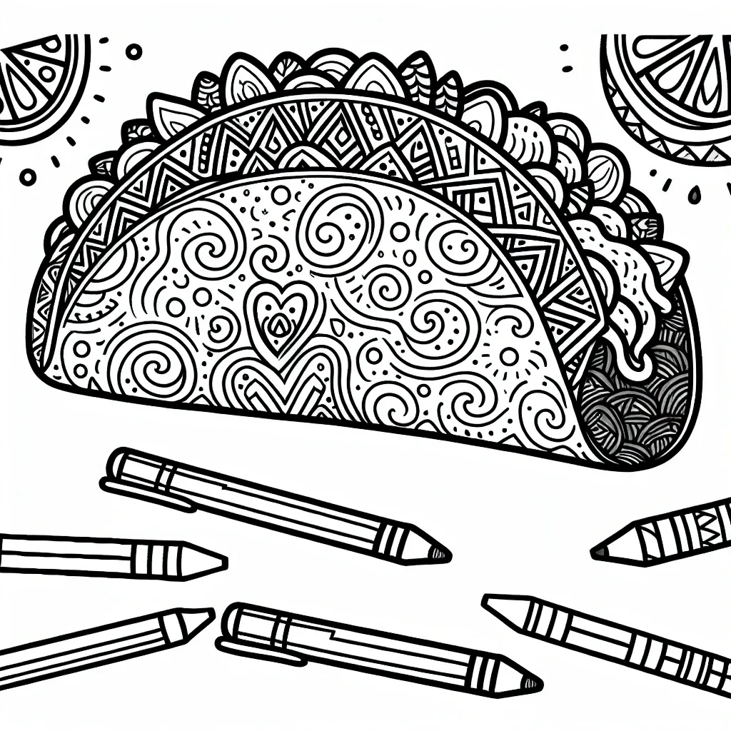 Unleash Your Creativity with Our Taco Coloring Page Collection!