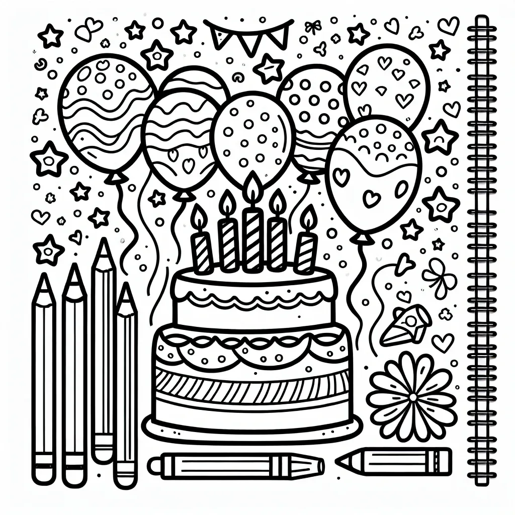 Get Creative with Our Birthday Card Coloring Page – Perfect for Personalized Greetings!