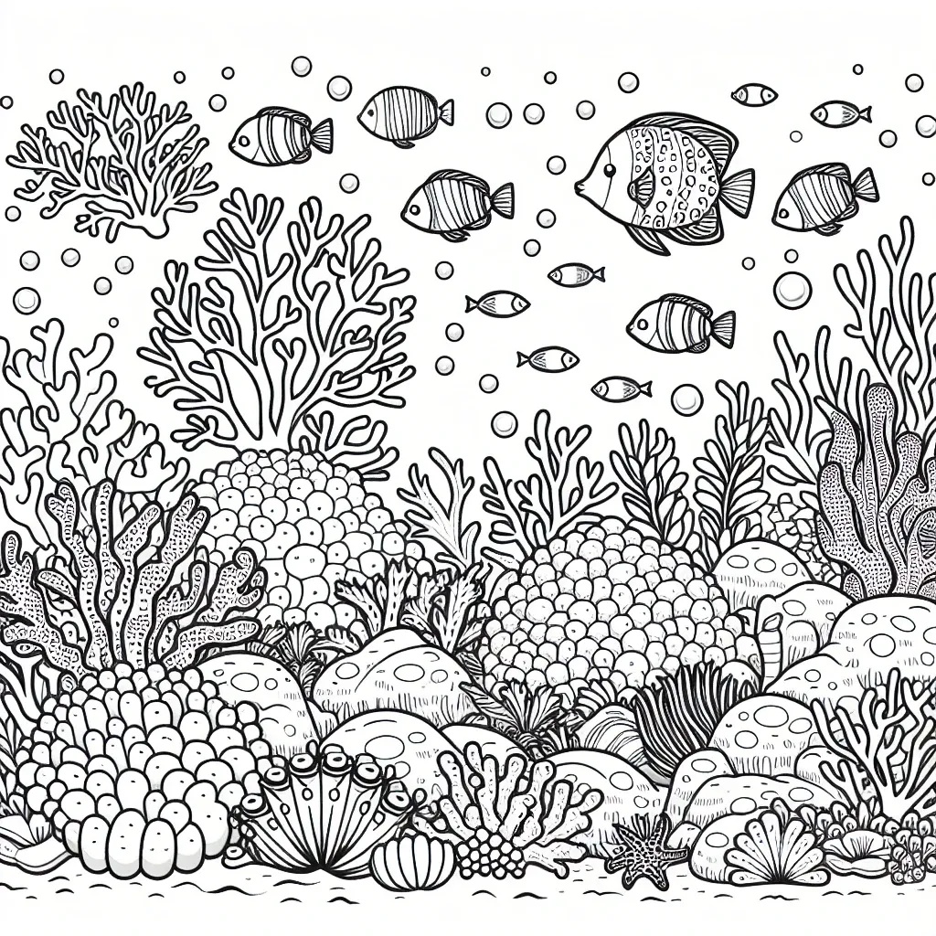 Dive into Fun with Our Coral Reef Coloring Page Collection!