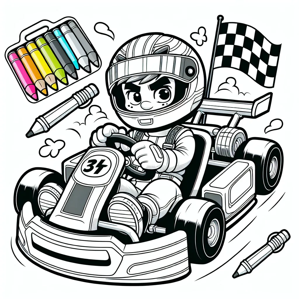 Zoom into Fun with our Mario Kart Coloring Page Collection!