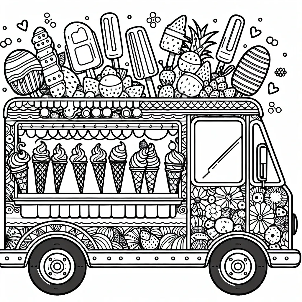 Free Printable Ice Cream Truck Coloring Page: Cool Fun for Kids!