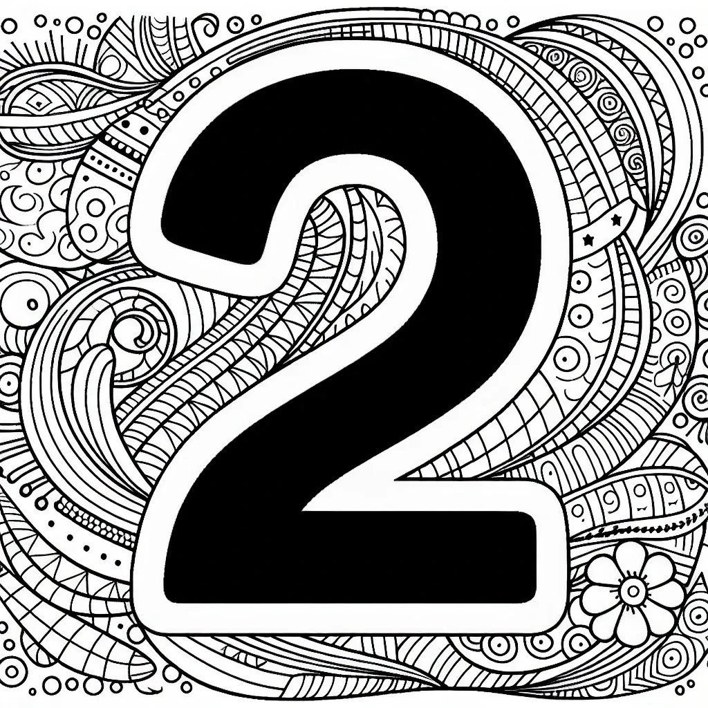 Get Creative with Our Number 2 Coloring Page – Perfect for Kids and Adults!