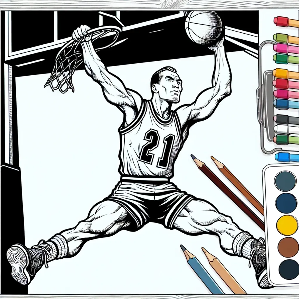 Score Big with Our Michael Jordan Coloring Page – Perfect for Basketball Fans!