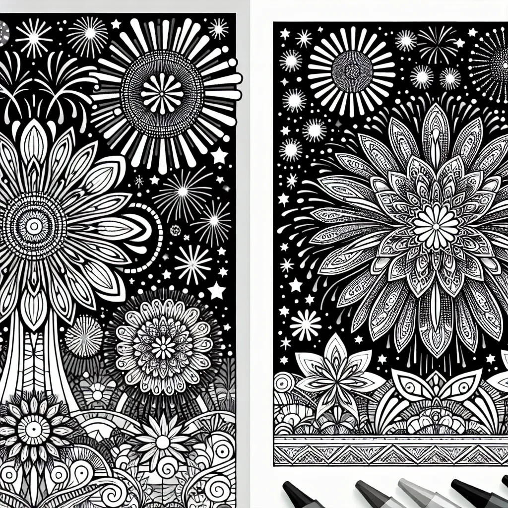 Get Festive with Our Fireworks Coloring Page: Perfect for Celebrating Any Occasion!