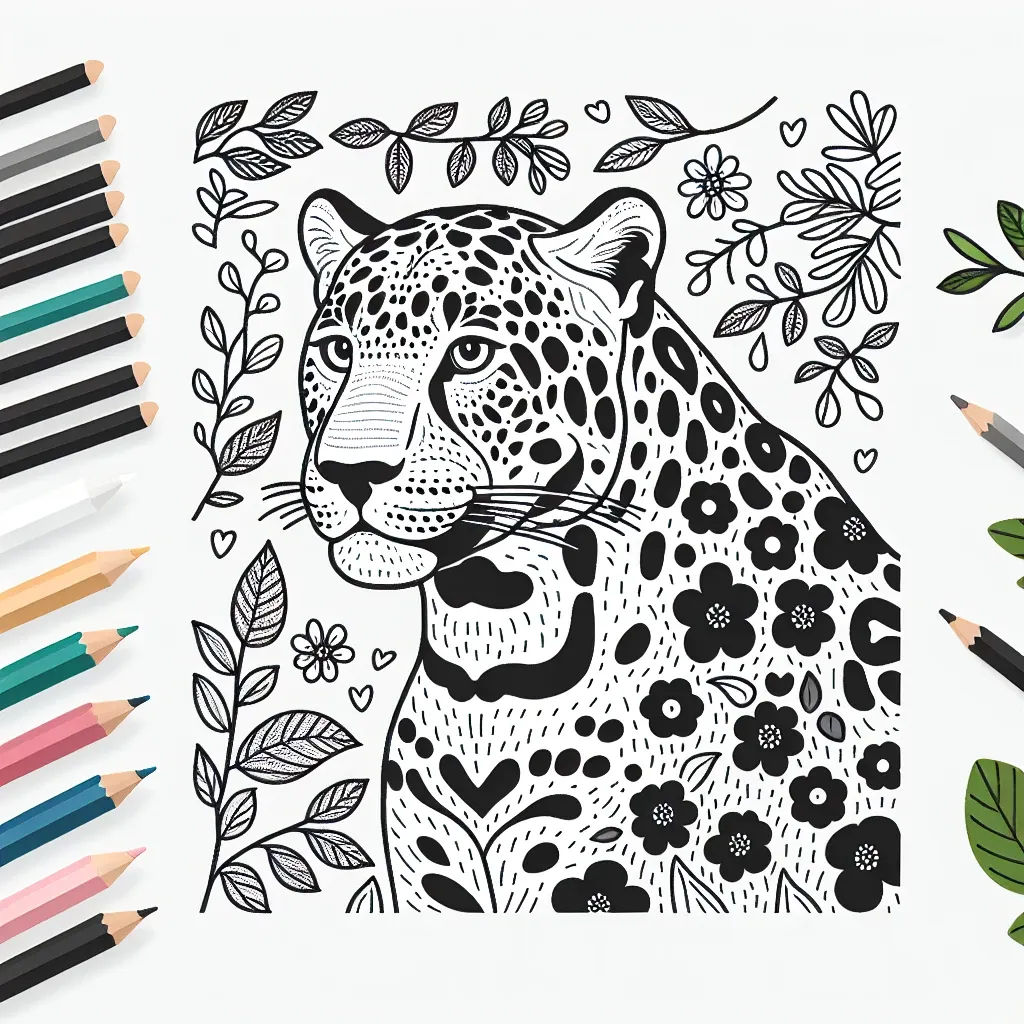 Roar with Fun: Free Leopard Coloring Page for Kids and Adults!