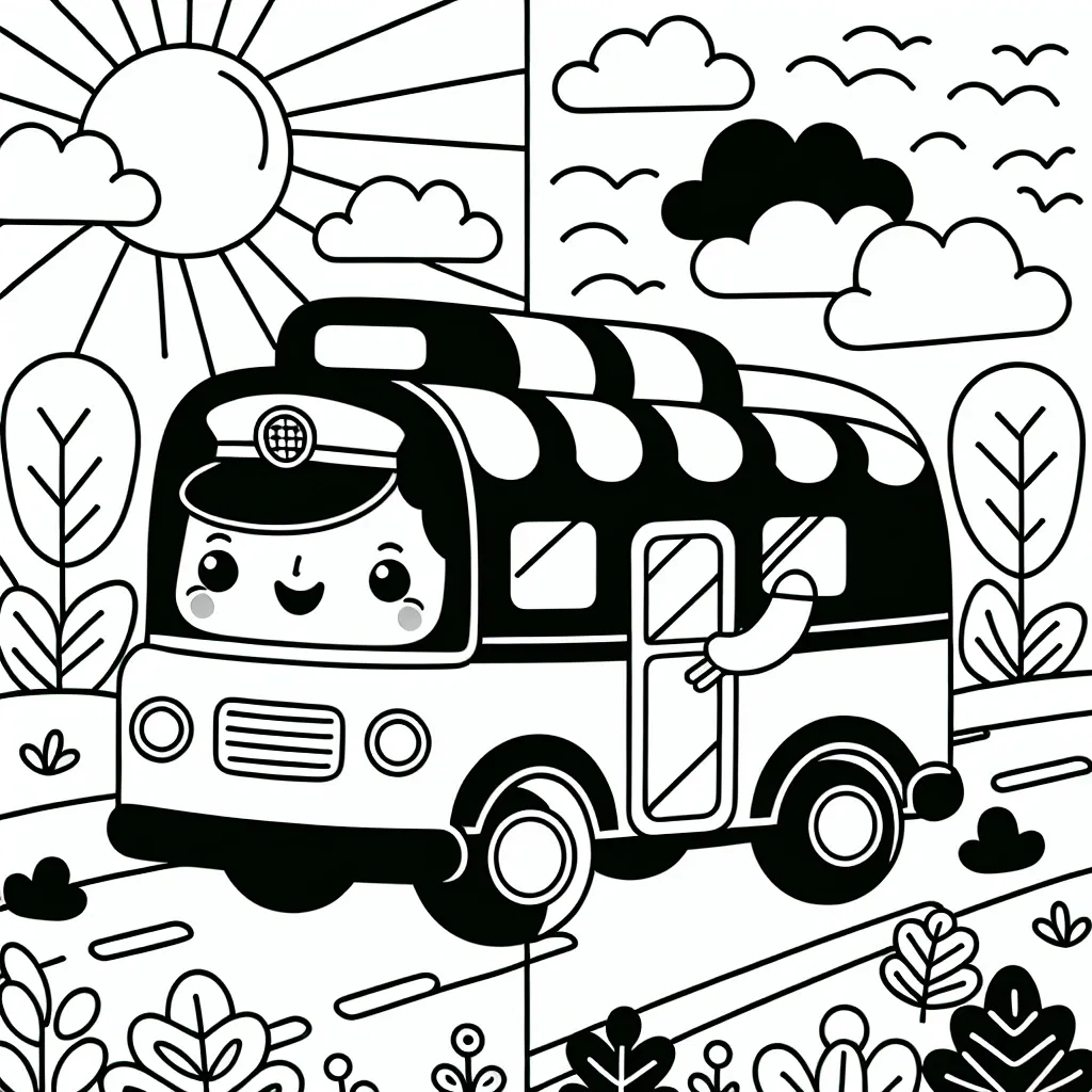 Get on Board with Fun: Bus Coloring Page for Kids to Enjoy!