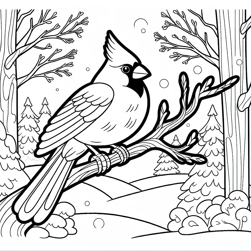 Cardinal Coloring Page: Bring the Beauty of Nature to Life with Our Printable Coloring Sheets!