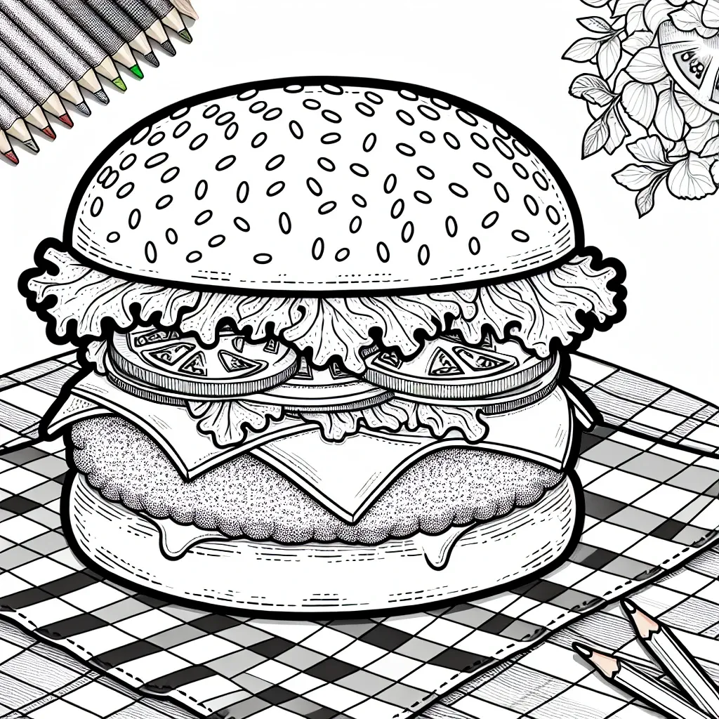 Get Creative with Our Hamburger Coloring Page – Fun for All Ages!